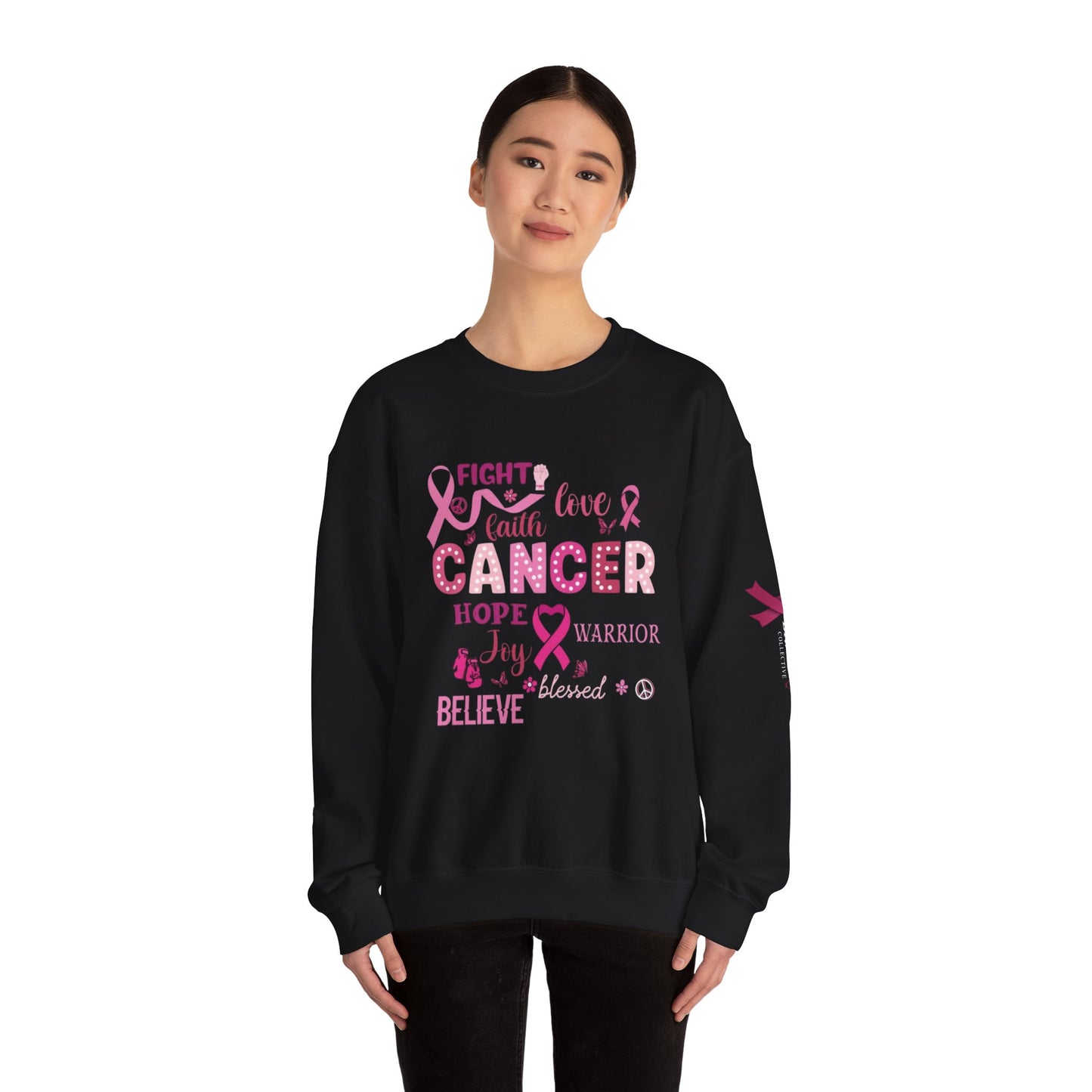 Breast Cancer Awareness Sweatshirt, In October We Wear Pink Crewneck, Fight Love Faith Sweater