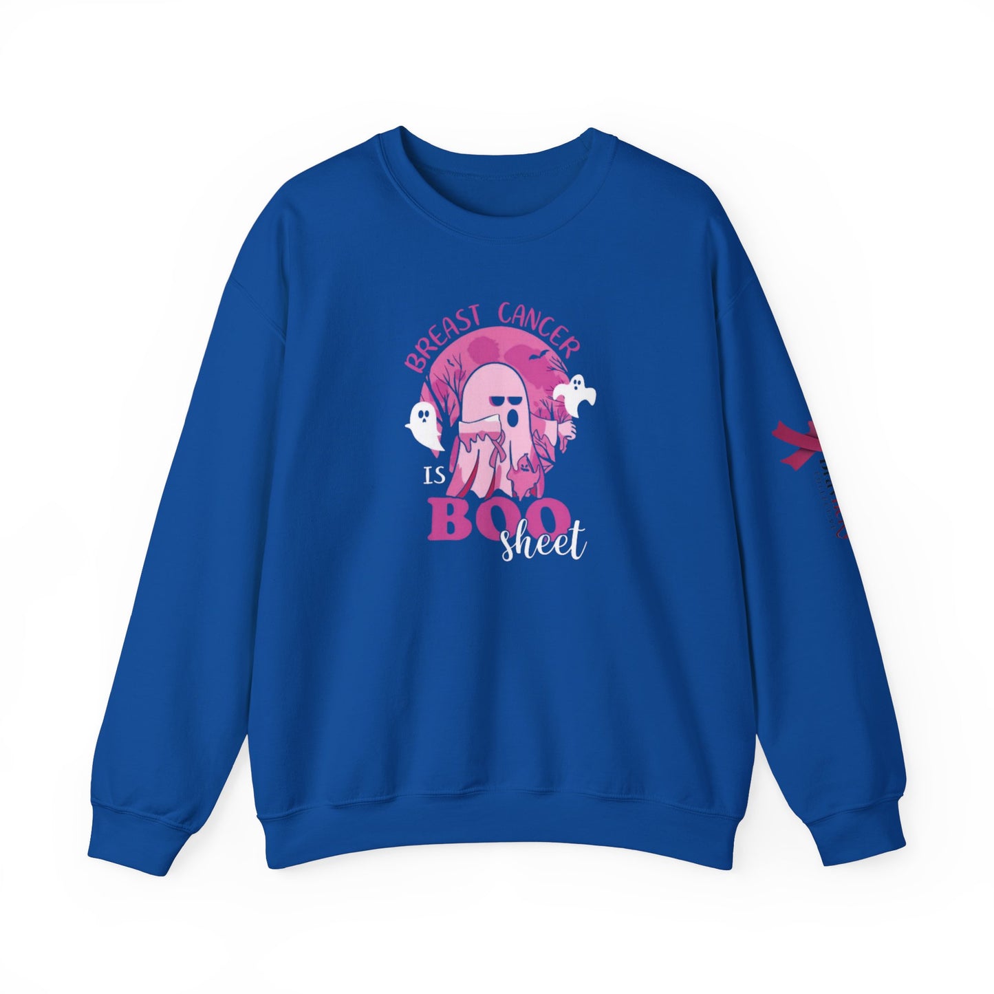 Breast Cancer Awareness Sweatshirt, In October We Wear Pink Crewneck, Breast Cancer Is Boo Sheet Sweater