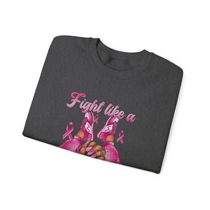 Breast Cancer Awareness Sweatshirt, In October We Wear Pink Crewneck, Fight Like A Queen Sweater