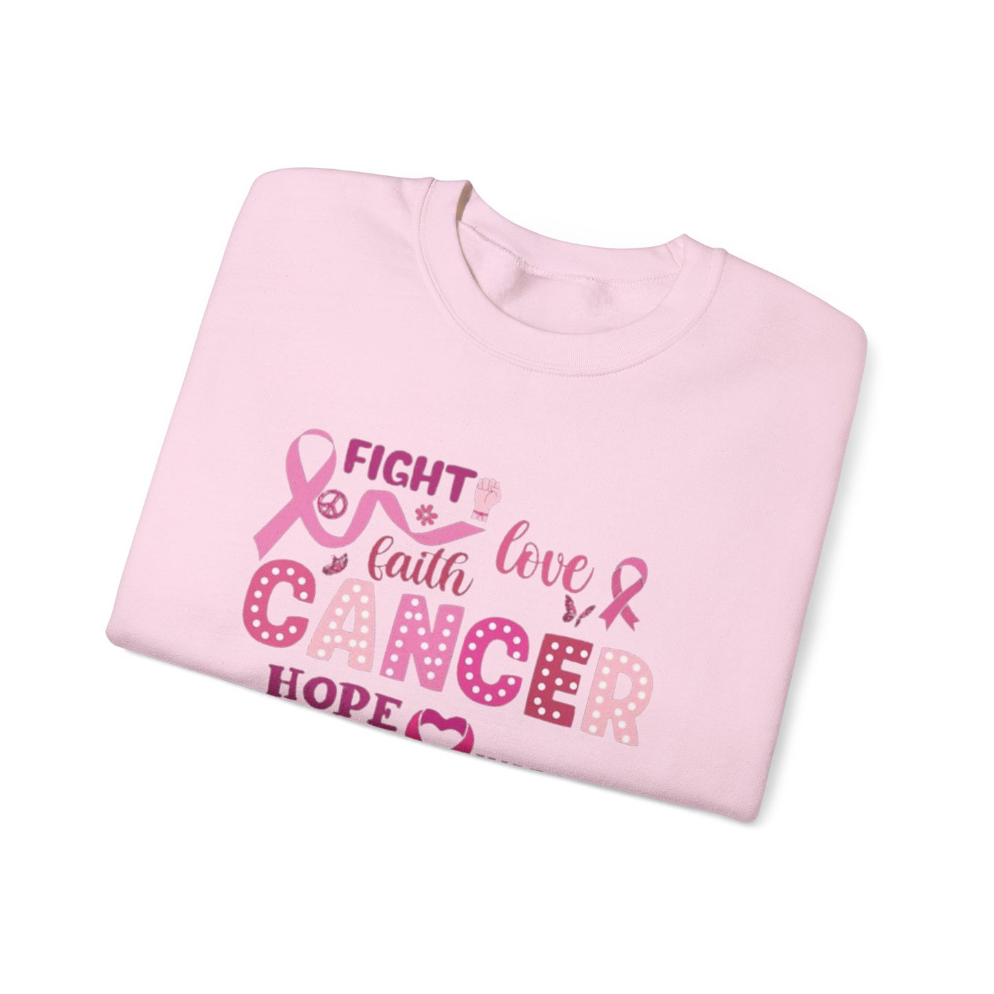 Breast Cancer Awareness Sweatshirt, In October We Wear Pink Crewneck, Fight Love Faith Sweater