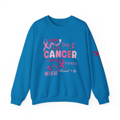 Breast Cancer Awareness Sweatshirt, In October We Wear Pink Crewneck, Fight Love Faith Sweater