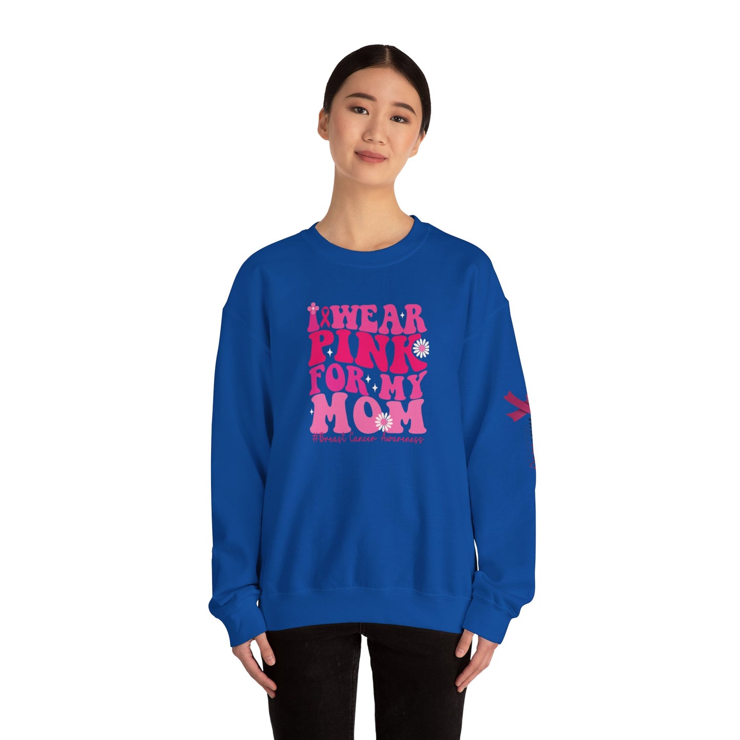 Breast Cancer Awareness Sweatshirt, In October We Wear Pink Crewneck, For My Mom Sweater