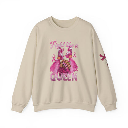 Breast Cancer Awareness Sweatshirt, In October We Wear Pink Crewneck, Fight Like A Queen Sweater