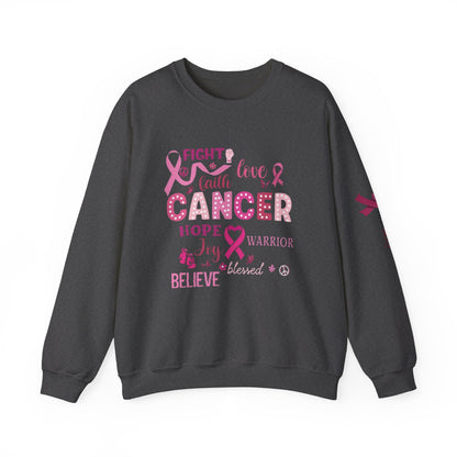 Breast Cancer Awareness Sweatshirt, In October We Wear Pink Crewneck, Fight Love Faith Sweater