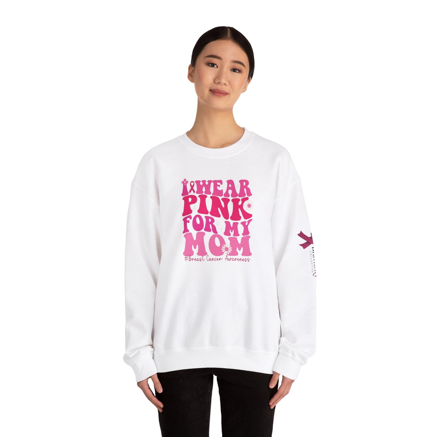 Breast Cancer Awareness Sweatshirt, In October We Wear Pink Crewneck, For My Mom Sweater