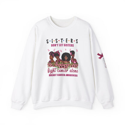 Breast Cancer Awareness Sweatshirt, In October We Wear Pink Crewneck, Sisters Don't Fight Alone Sweater