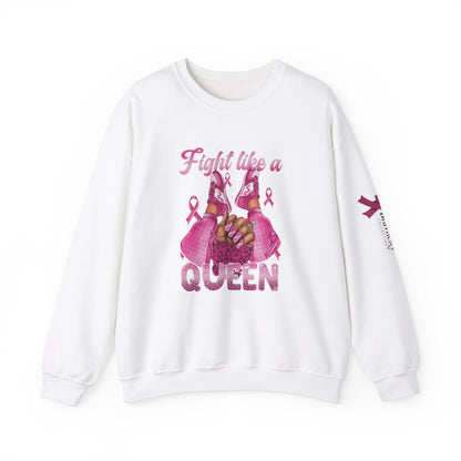 Breast Cancer Awareness Sweatshirt, In October We Wear Pink Crewneck, Fight Like A Queen Sweater