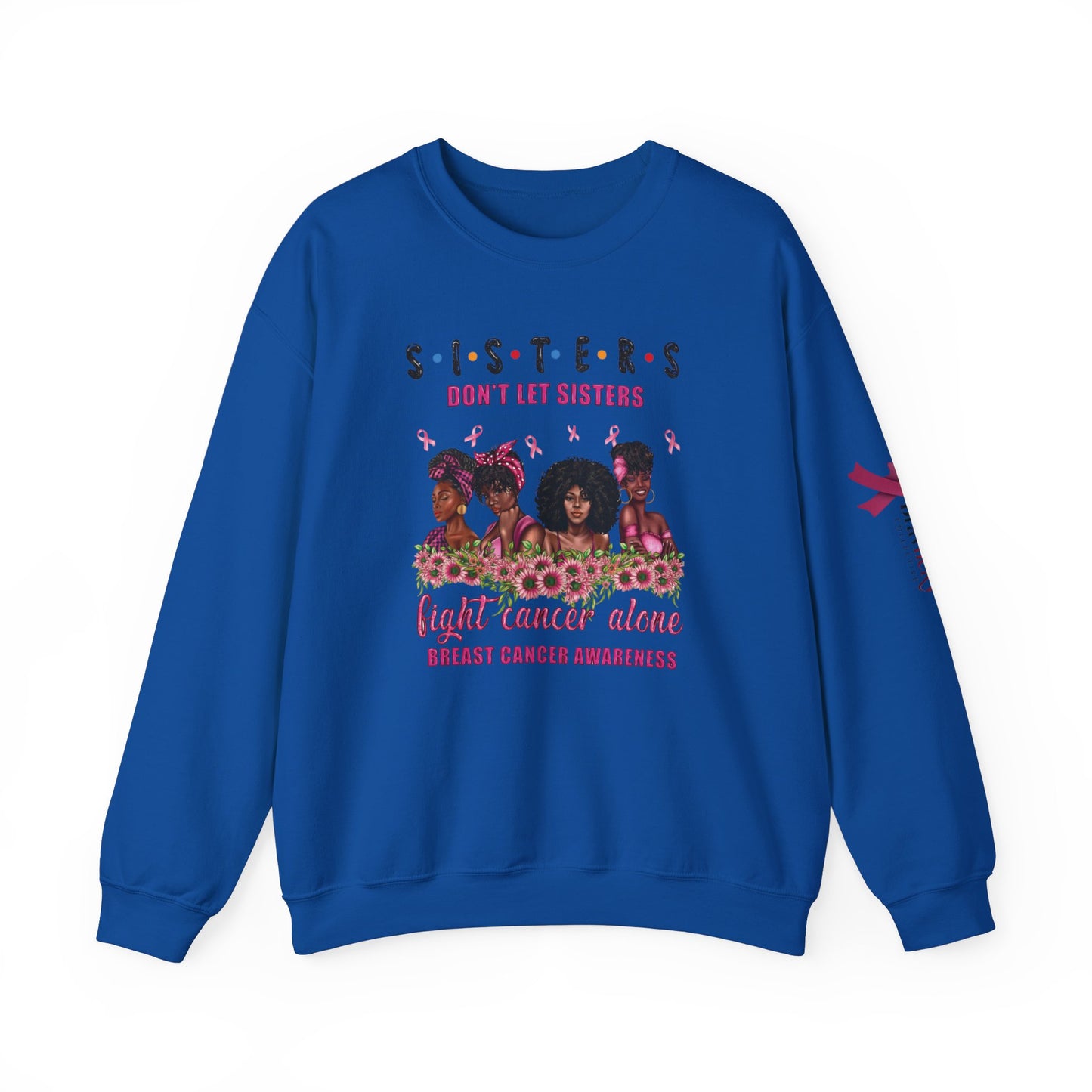 Breast Cancer Awareness Sweatshirt, In October We Wear Pink Crewneck, Sisters Don't Fight Alone Sweater