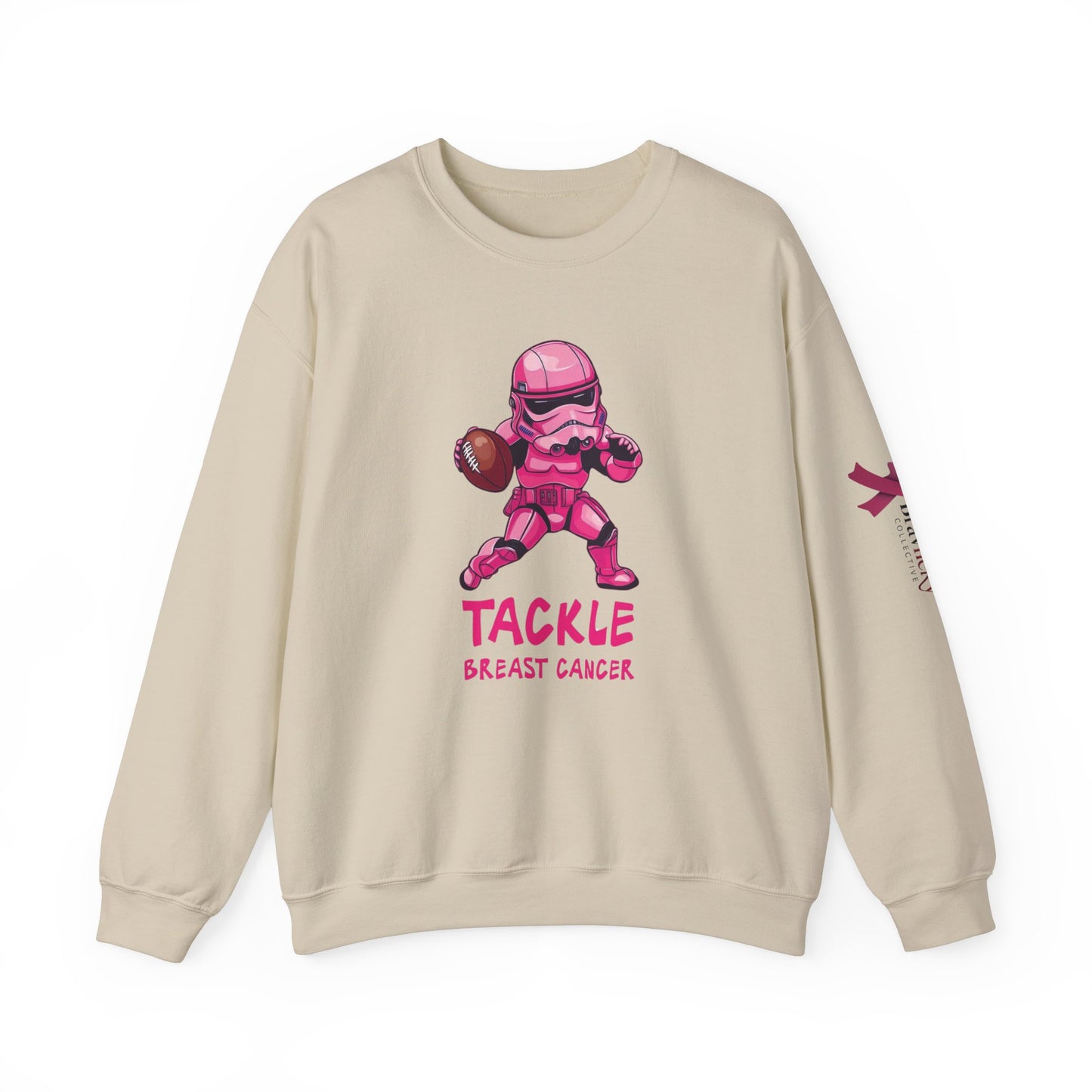 Breast Cancer Awareness Sweatshirt, In October We Wear Pink Crewneck, Tackle Breast Cancer Sweater