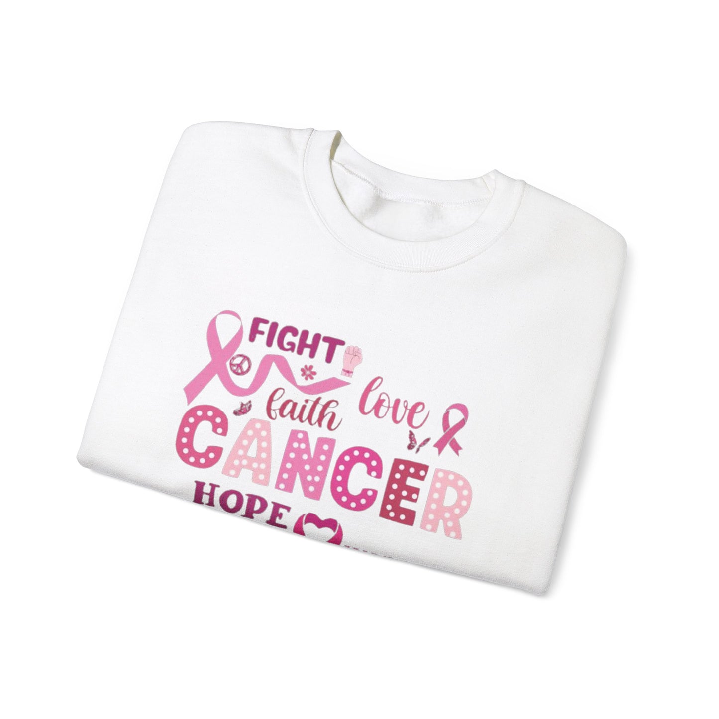 Breast Cancer Awareness Sweatshirt, In October We Wear Pink Crewneck, Fight Love Faith Sweater