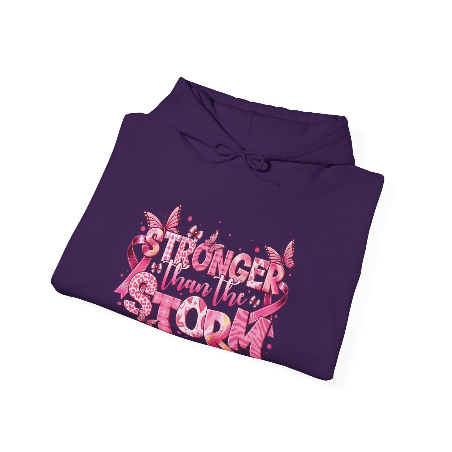 Breast Cancer Awareness Hoodie, In October We Wear Pink Hoodie, Stronger Than The Storm Hoodie