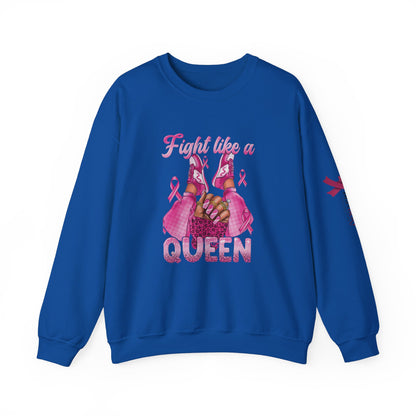 Breast Cancer Awareness Sweatshirt, In October We Wear Pink Crewneck, Fight Like A Queen Sweater