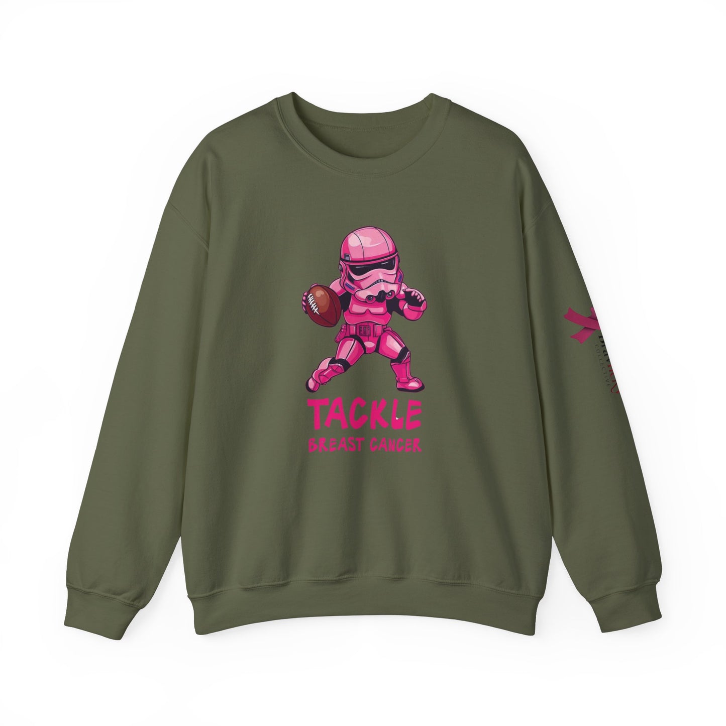 Breast Cancer Awareness Sweatshirt, In October We Wear Pink Crewneck, Tackle Breast Cancer Sweater