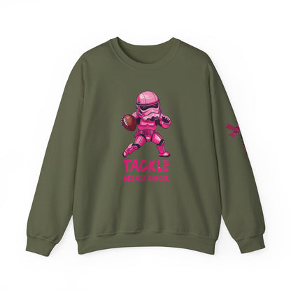Breast Cancer Awareness Sweatshirt, In October We Wear Pink Crewneck, Tackle Breast Cancer Sweater