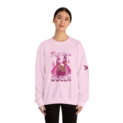 Breast Cancer Awareness Sweatshirt, In October We Wear Pink Crewneck, Fight Like A Queen Sweater