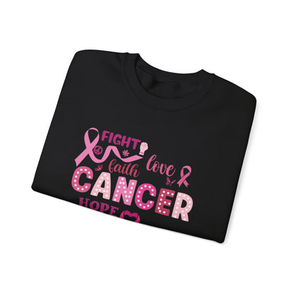 Breast Cancer Awareness Sweatshirt, In October We Wear Pink Crewneck, Fight Love Faith Sweater