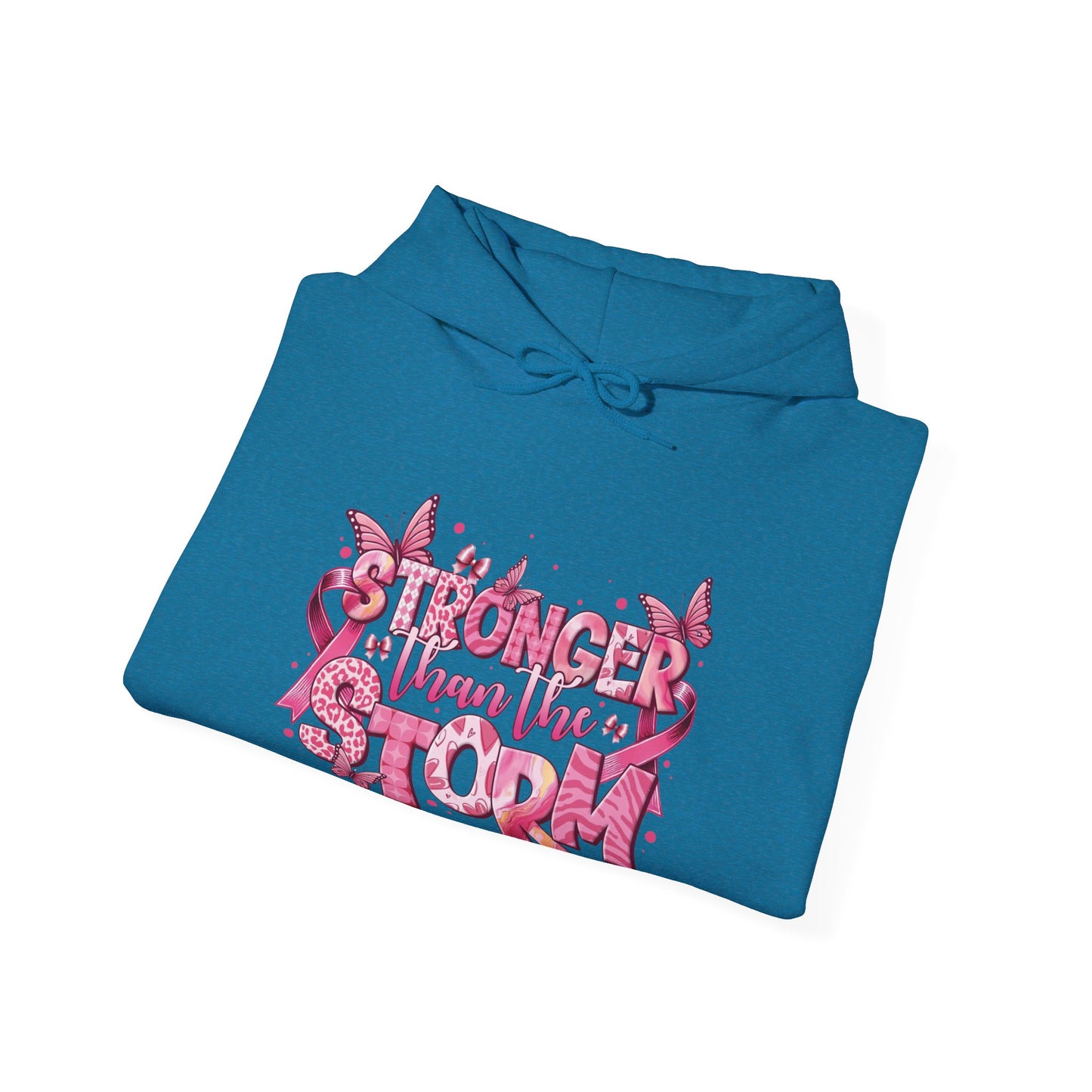 Breast Cancer Awareness Hoodie, In October We Wear Pink Hoodie, Stronger Than The Storm Hoodie