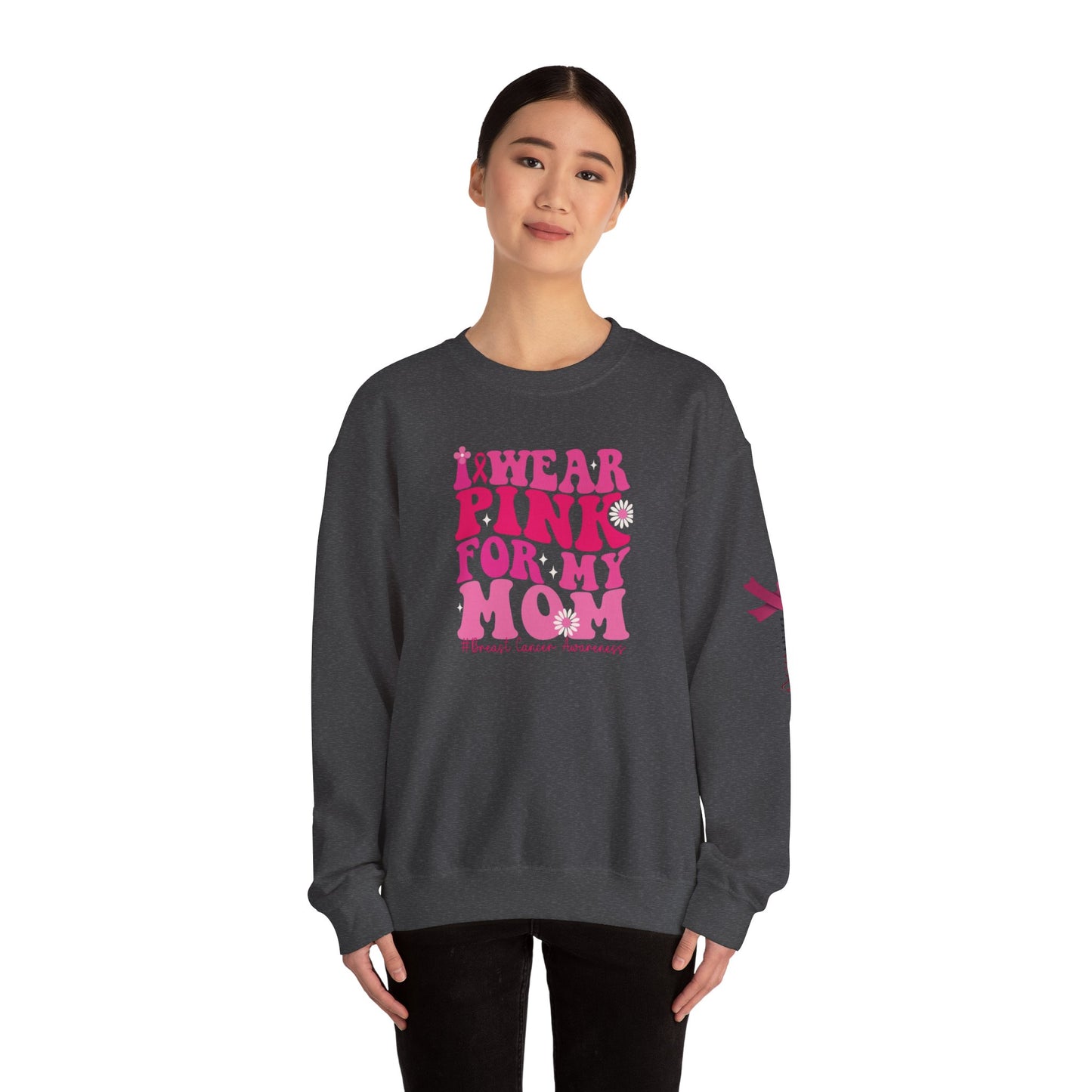 Breast Cancer Awareness Sweatshirt, In October We Wear Pink Crewneck, For My Mom Sweater