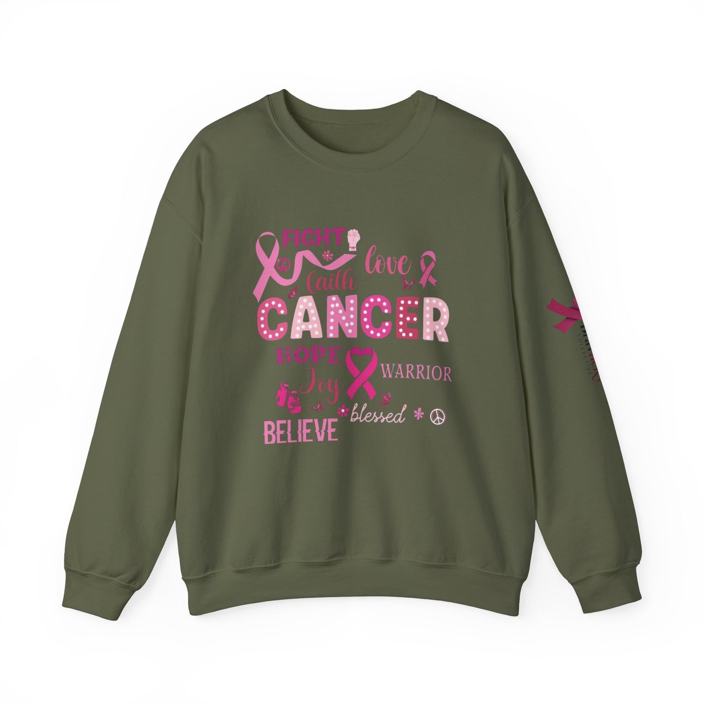Breast Cancer Awareness Sweatshirt, In October We Wear Pink Crewneck, Fight Love Faith Sweater
