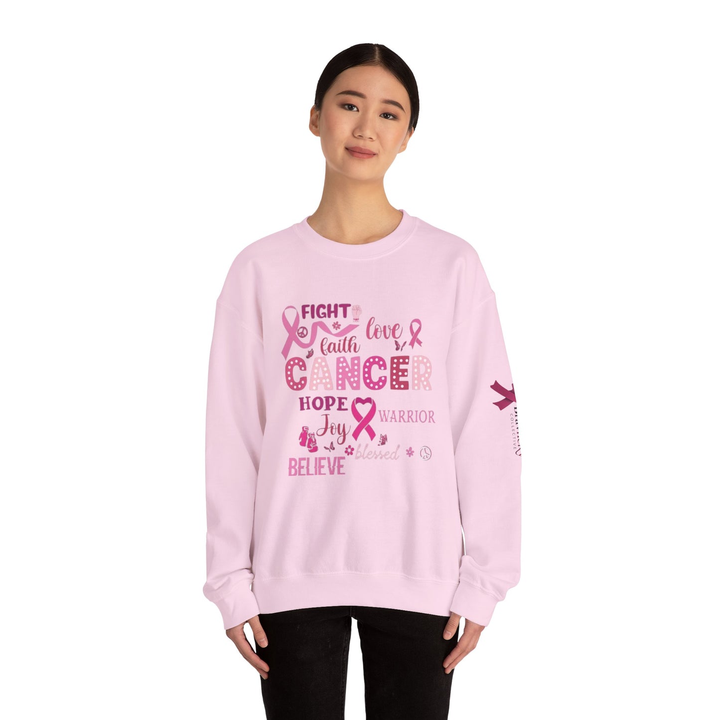 Breast Cancer Awareness Sweatshirt, In October We Wear Pink Crewneck, Fight Love Faith Sweater