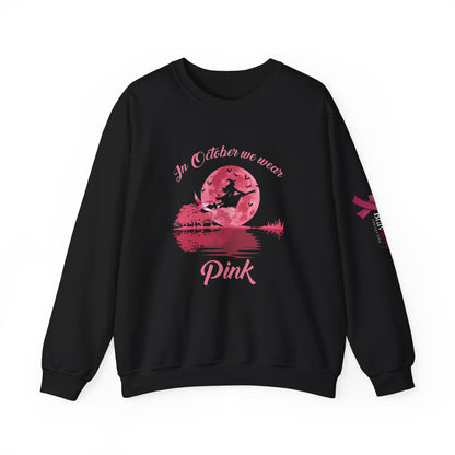 Breast Cancer Awareness Sweatshirt, In October We Wear Pink Crewneck, Witches Wear Pink Sweater