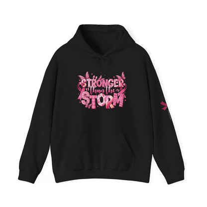 Breast Cancer Awareness Hoodie, In October We Wear Pink Hoodie, Stronger Than The Storm Hoodie