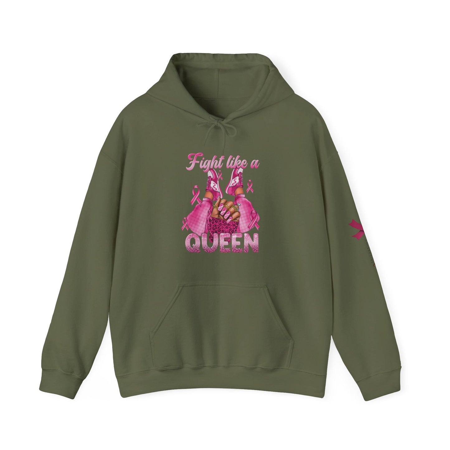 Breast Cancer Awareness Hoodie, In October We Wear Pink Hoodie, Fight Like A Queen Hoodie