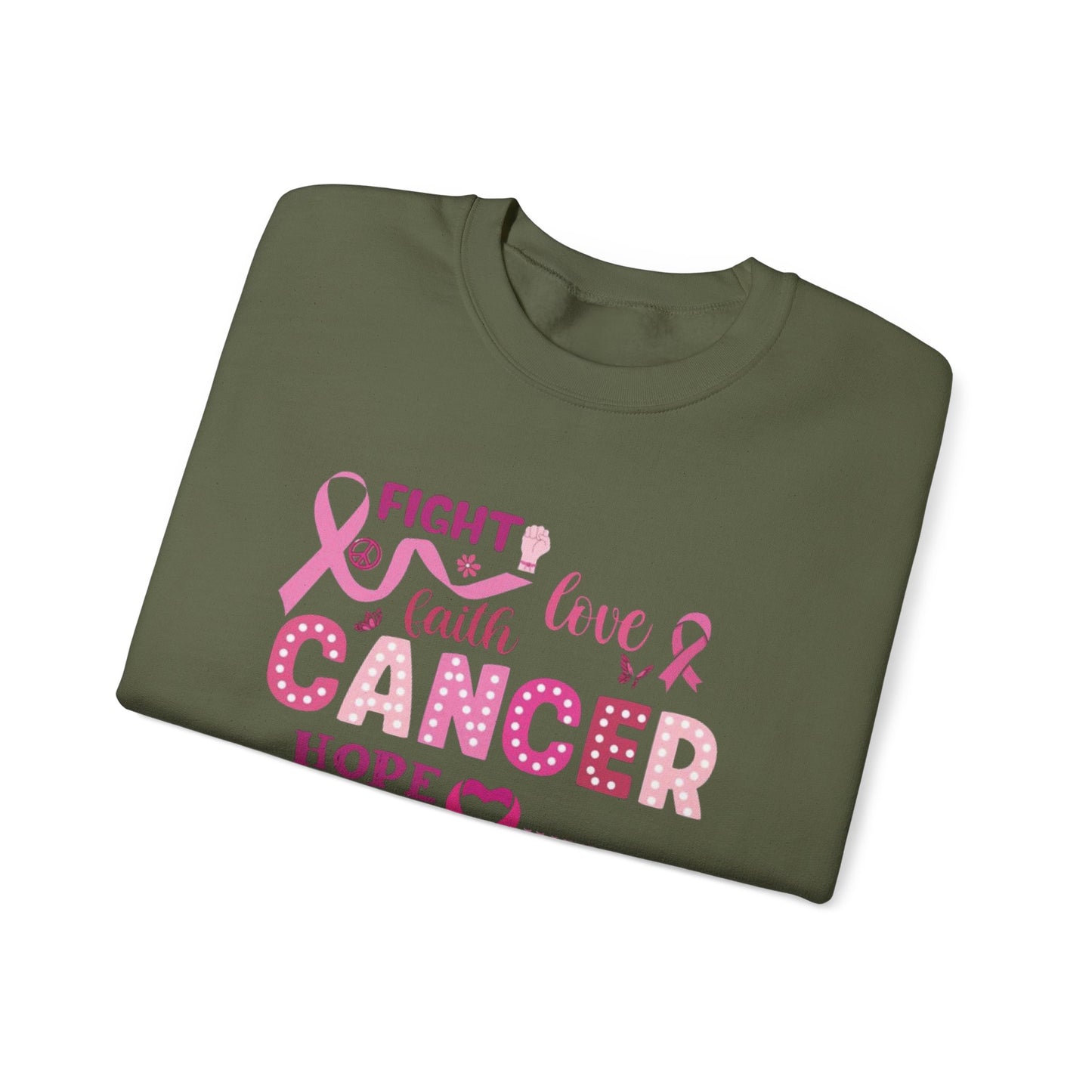 Breast Cancer Awareness Sweatshirt, In October We Wear Pink Crewneck, Fight Love Faith Sweater