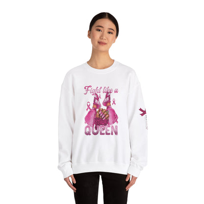 Breast Cancer Awareness Sweatshirt, In October We Wear Pink Crewneck, Fight Like A Queen Sweater