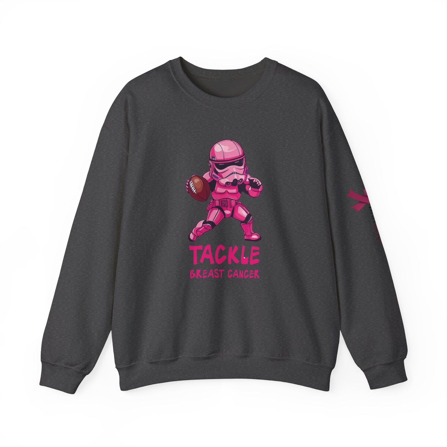 Breast Cancer Awareness Sweatshirt, In October We Wear Pink Crewneck, Tackle Breast Cancer Sweater