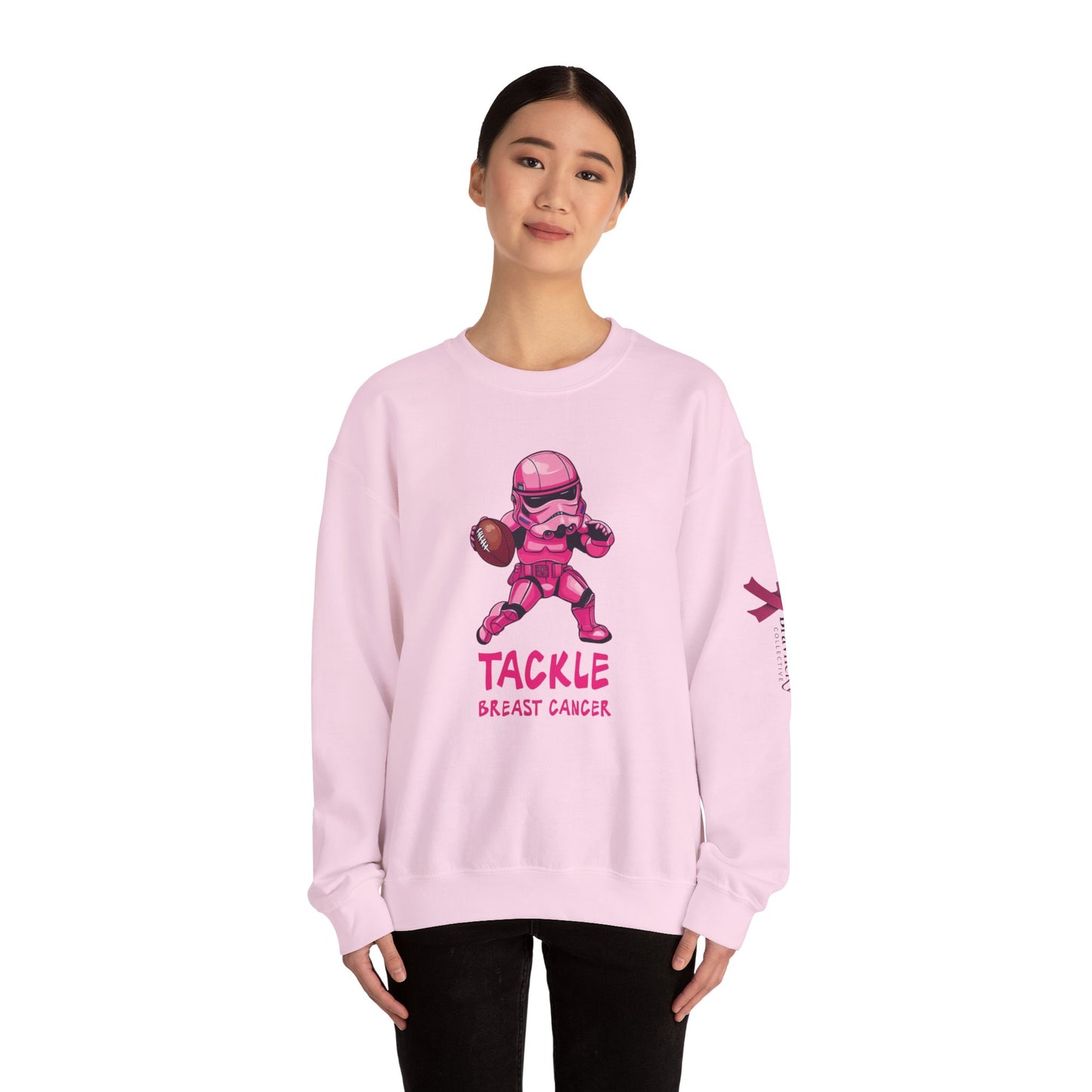 Breast Cancer Awareness Sweatshirt, In October We Wear Pink Crewneck, Tackle Breast Cancer Sweater
