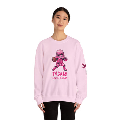 Breast Cancer Awareness Sweatshirt, In October We Wear Pink Crewneck, Tackle Breast Cancer Sweater