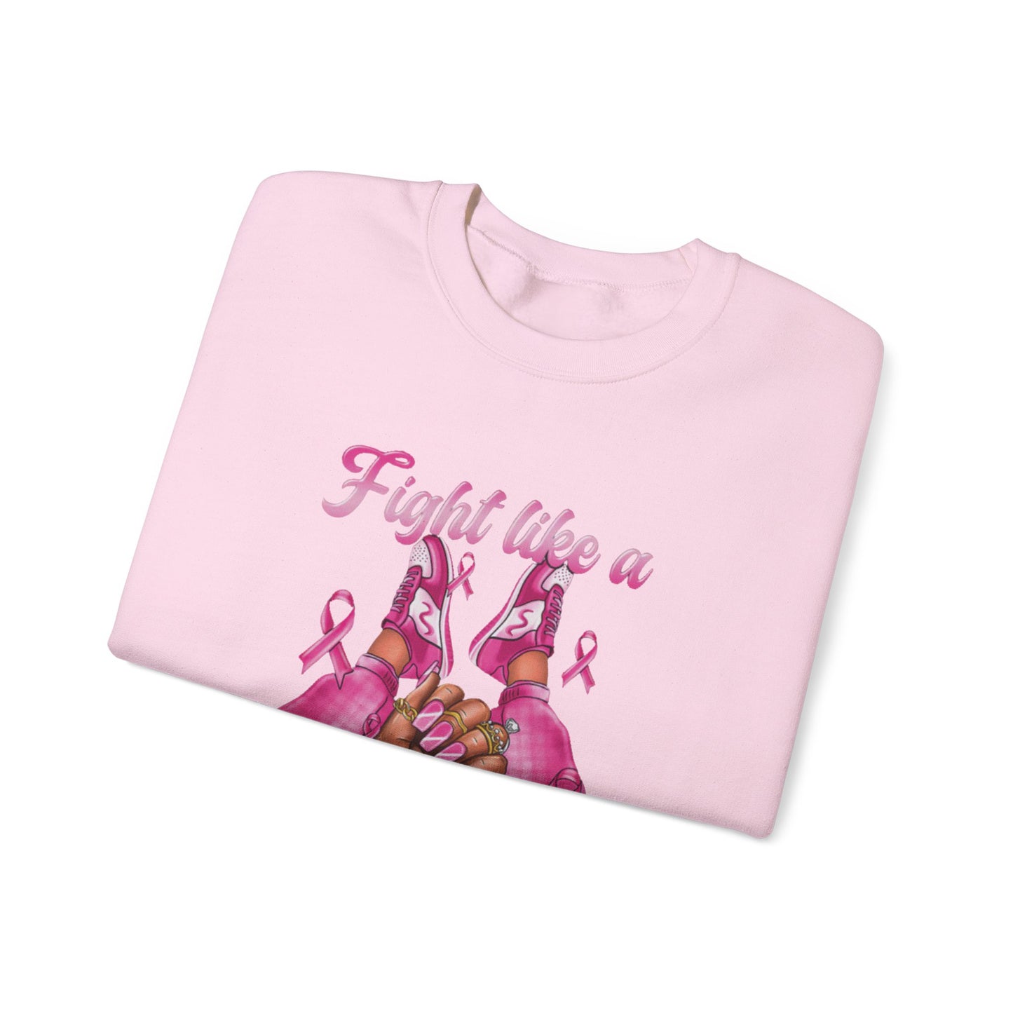 Breast Cancer Awareness Sweatshirt, In October We Wear Pink Crewneck, Fight Like A Queen Sweater