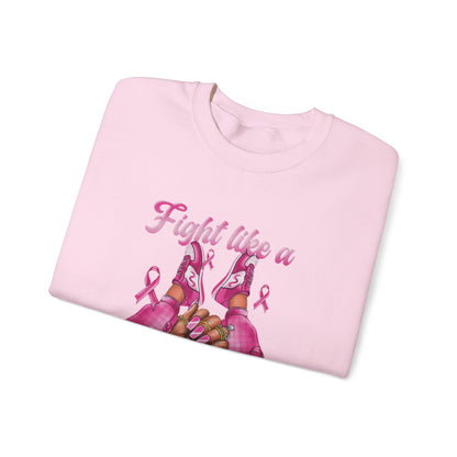 Breast Cancer Awareness Sweatshirt, In October We Wear Pink Crewneck, Fight Like A Queen Sweater
