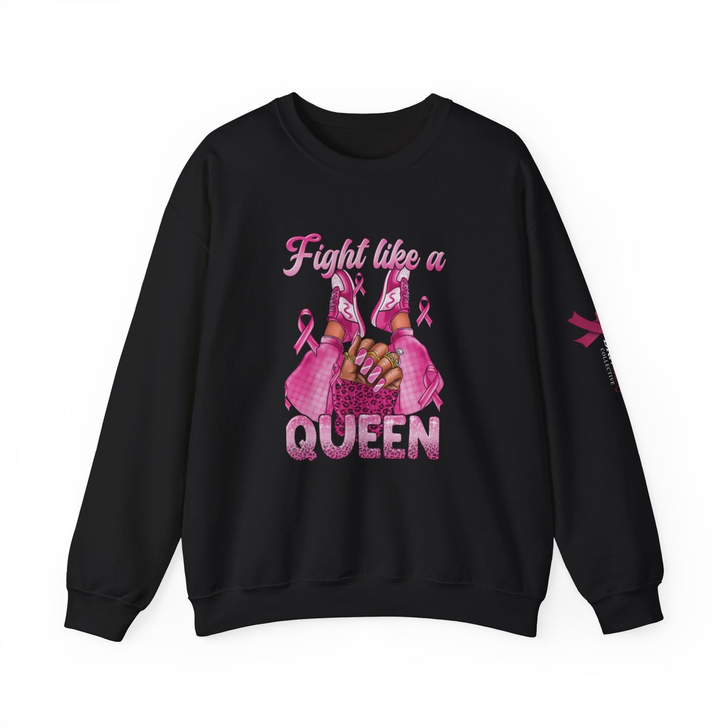 Breast Cancer Awareness Sweatshirt, In October We Wear Pink Crewneck, Fight Like A Queen Sweater
