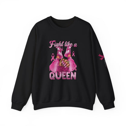 Breast Cancer Awareness Sweatshirt, In October We Wear Pink Crewneck, Fight Like A Queen Sweater