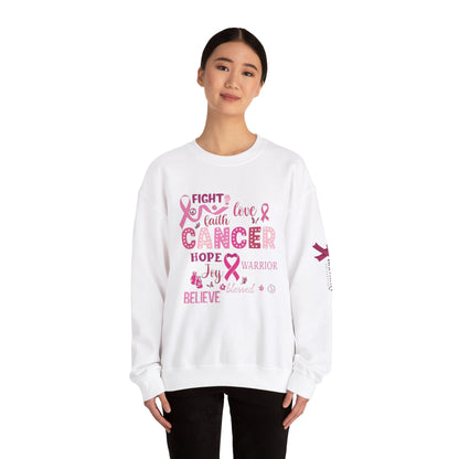Breast Cancer Awareness Sweatshirt, In October We Wear Pink Crewneck, Fight Love Faith Sweater