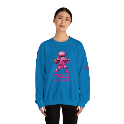 Breast Cancer Awareness Sweatshirt, In October We Wear Pink Crewneck, Tackle Breast Cancer Sweater
