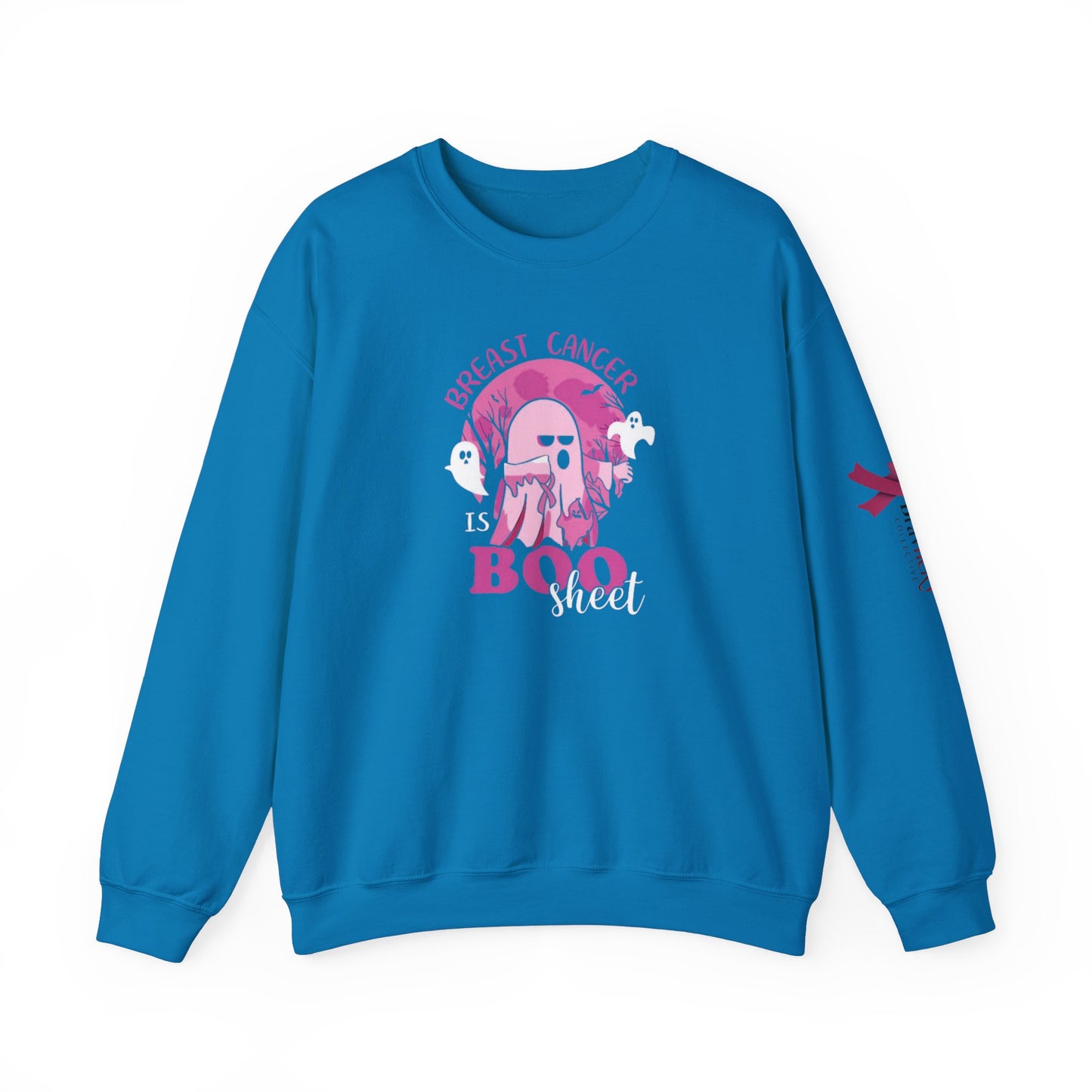 Breast Cancer Awareness Sweatshirt, In October We Wear Pink Crewneck, Breast Cancer Is Boo Sheet Sweater