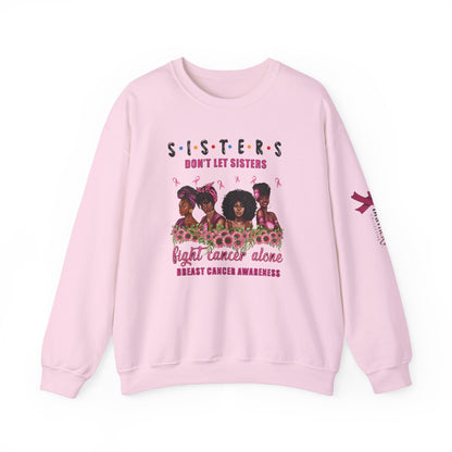 Breast Cancer Awareness Sweatshirt, In October We Wear Pink Crewneck, Sisters Don't Fight Alone Sweater