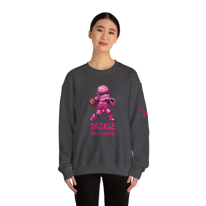 Breast Cancer Awareness Sweatshirt, In October We Wear Pink Crewneck, Tackle Breast Cancer Sweater