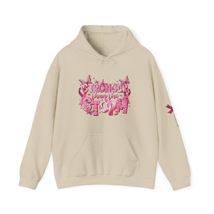 Breast Cancer Awareness Hoodie, In October We Wear Pink Hoodie, Stronger Than The Storm Hoodie