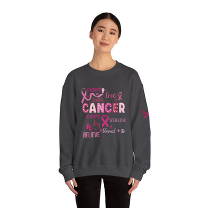 Breast Cancer Awareness Sweatshirt, In October We Wear Pink Crewneck, Fight Love Faith Sweater
