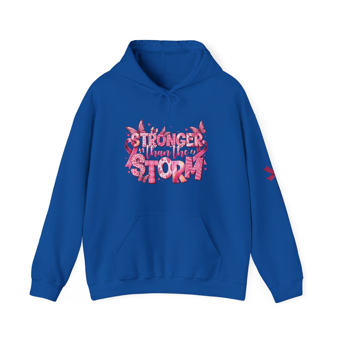 Breast Cancer Awareness Hoodie, In October We Wear Pink Hoodie, Stronger Than The Storm Hoodie