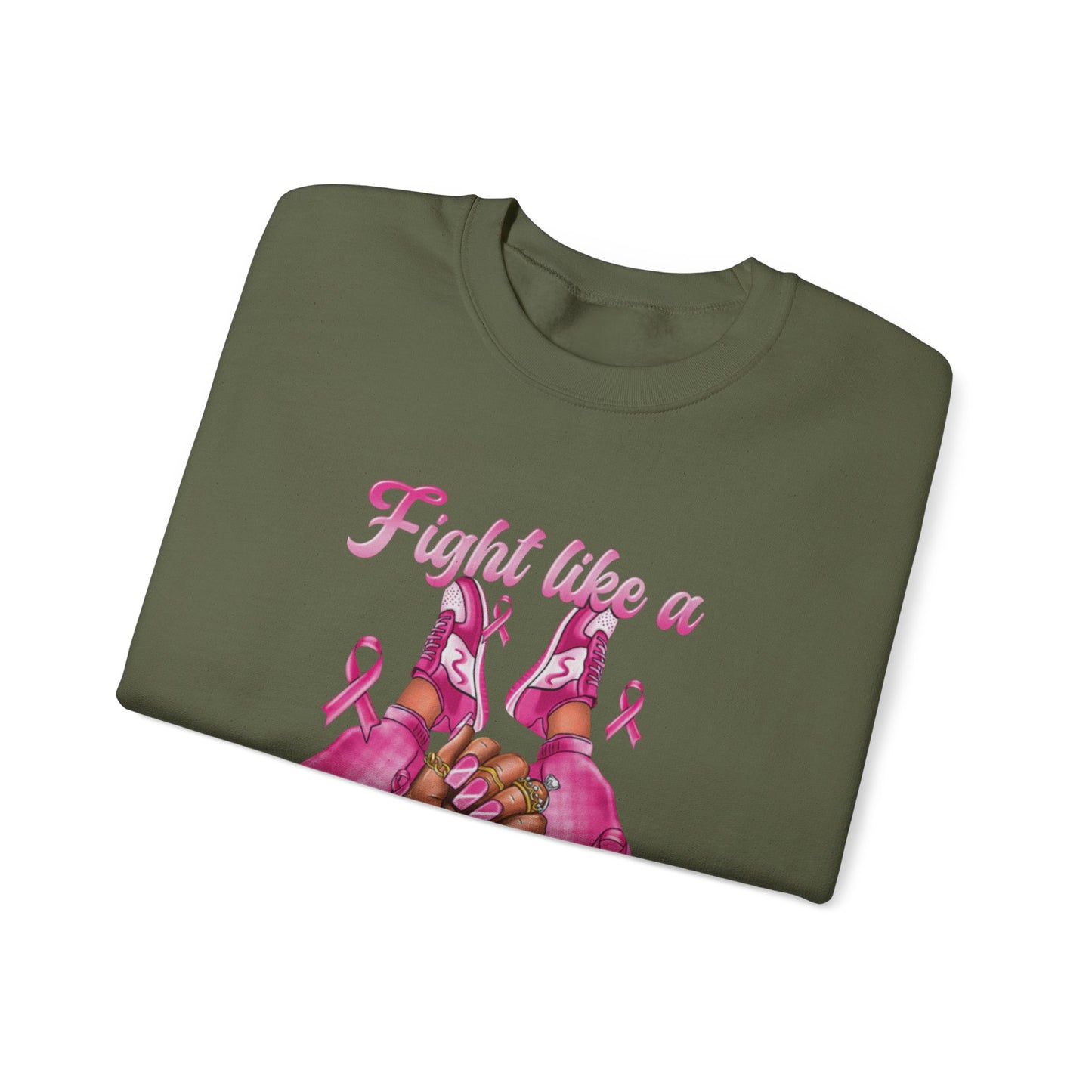 Breast Cancer Awareness Sweatshirt, In October We Wear Pink Crewneck, Fight Like A Queen Sweater