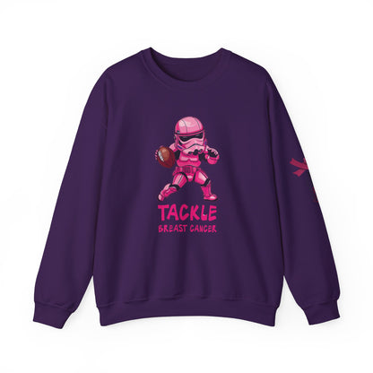 Breast Cancer Awareness Sweatshirt, In October We Wear Pink Crewneck, Tackle Breast Cancer Sweater